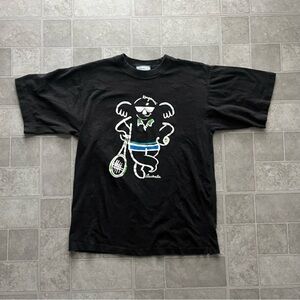 Vintage Kangarucci Australia Kangaroo Black Tennis T-shirt Men’s Medium